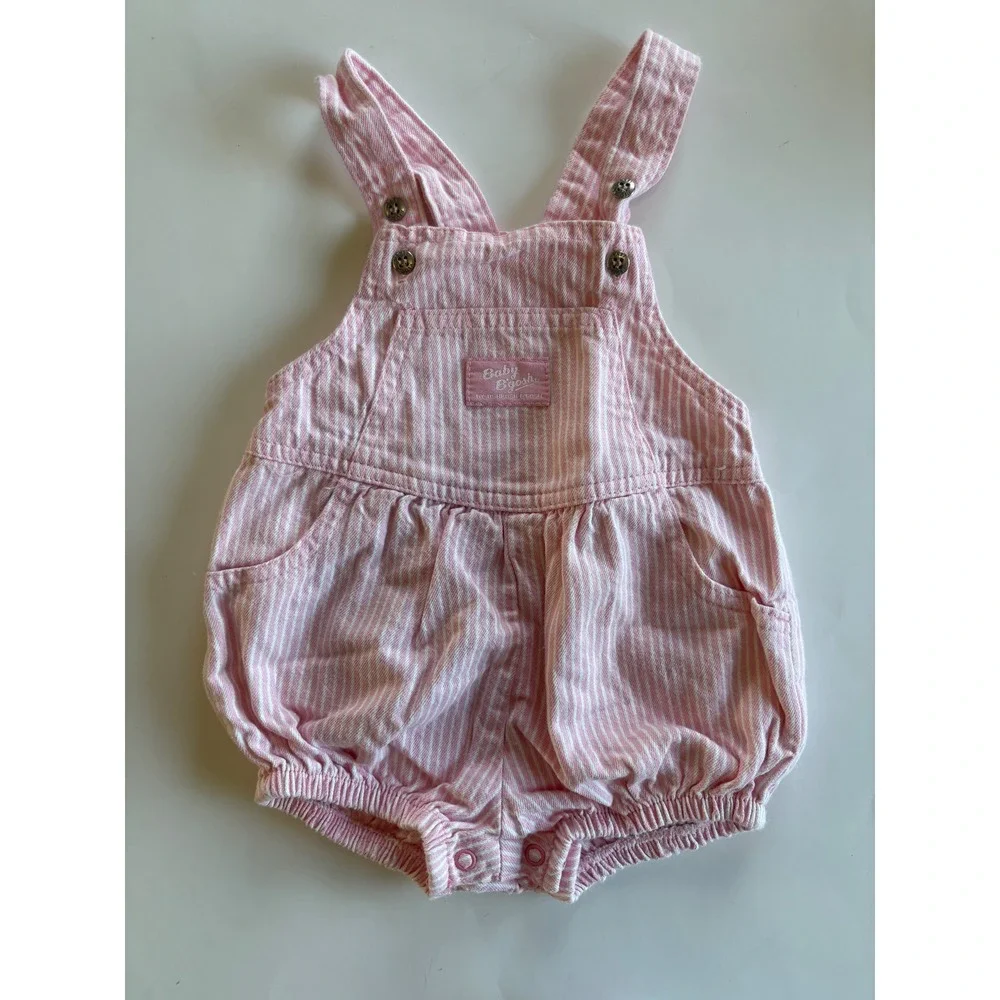 Vintage Baby Girl OshKosh B'gosh Denim Overalls Bubble Romper Bundle Lot 18M 7PC
